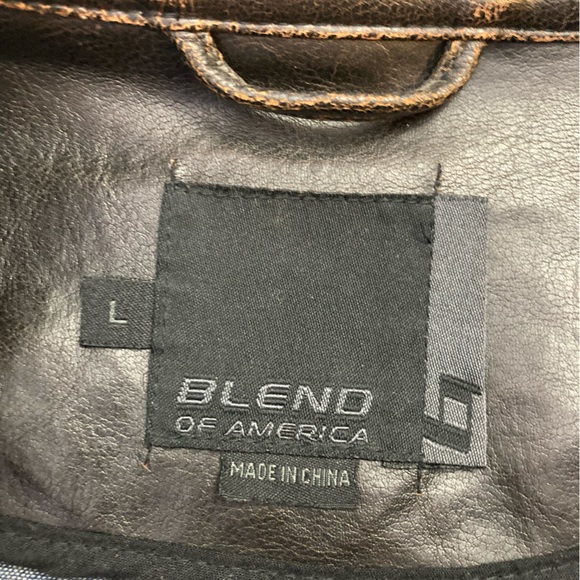 Vintage Men’s Brown Bomber Jacket w Cream Sides and Stripes on Sleeves, Large - Picture 5 of 15